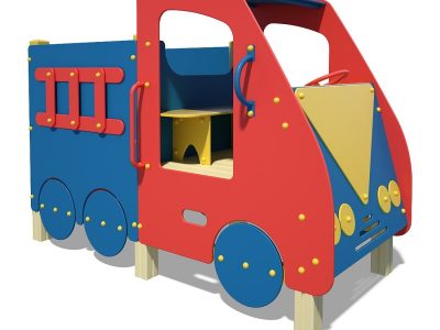 Детские уличные игровые элементы (машинка, паровозик, автобус)