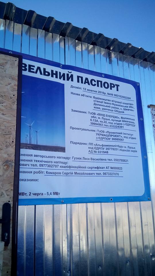 Ветровая электростанция в Ивано-Франковской обл.